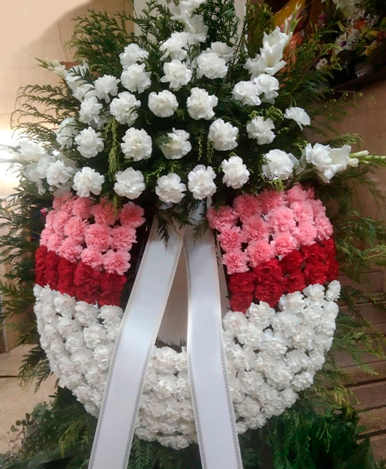 Corona Funeraria Rosada de Espliego Floristería