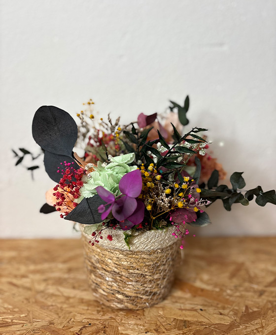 Cesto Flores Preservadas Pequeño