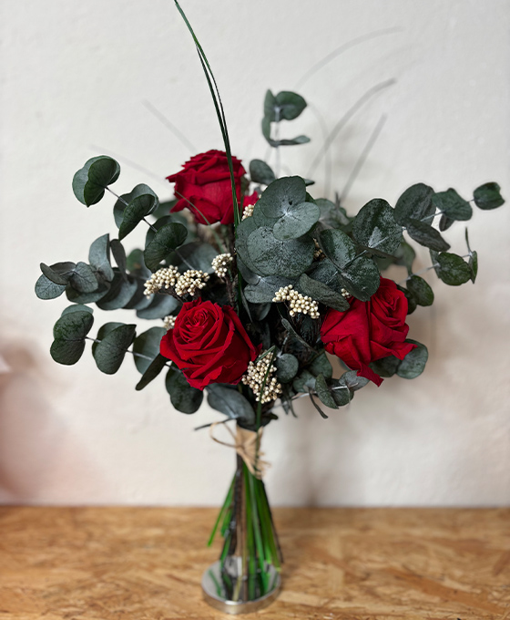 Regalar ramo de 3 rosas preservado